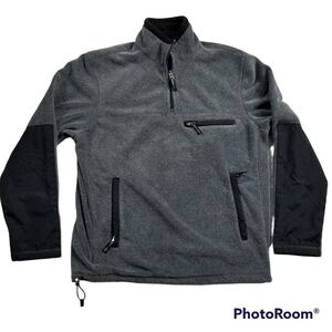 Gap Quarter Zip Pullover Fleece jacket Gray sz Medium y2k